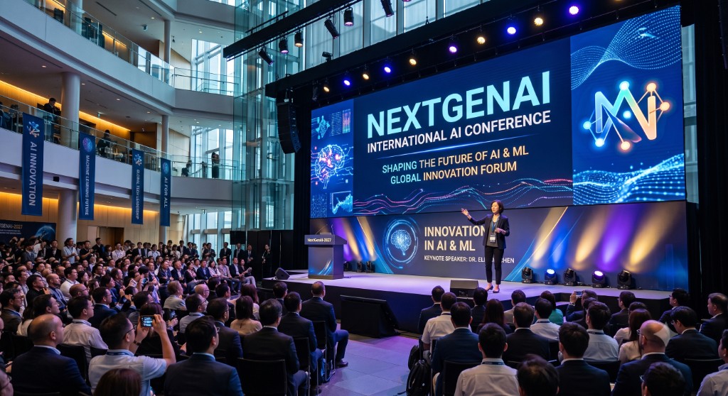 NextGen AI Congress keynote session with audience in a modern conference venue